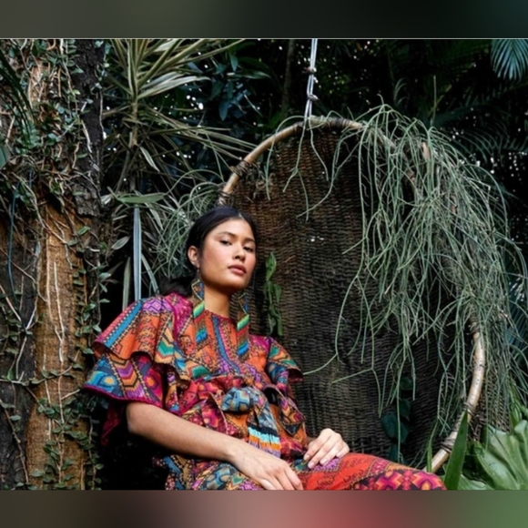 FARM RIO Yawanawa Stripes Blouse XS Euc - Picture 5 of 10